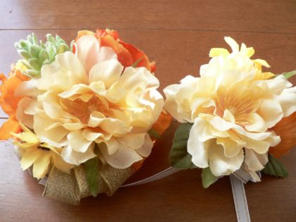 コサージュ作り